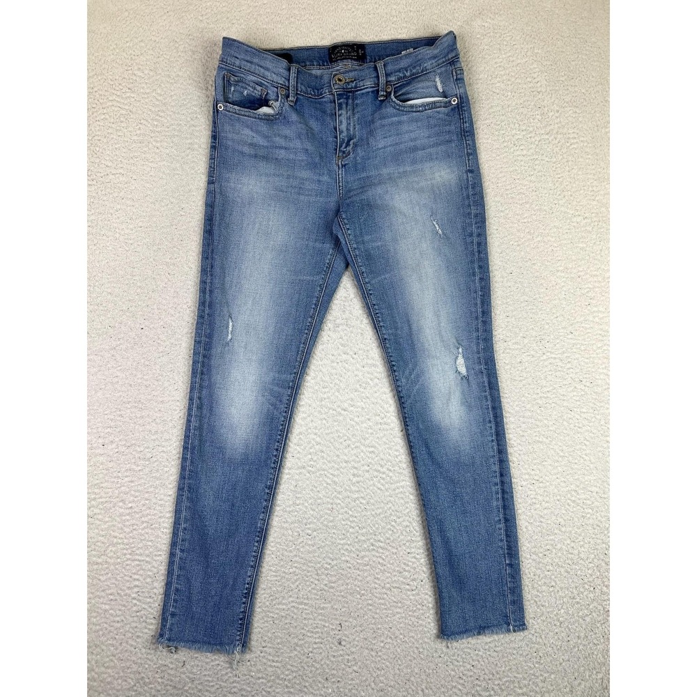 Lucky Brand Brooke Skinny Jeans Womensâ 8/29 Blue Mid Rise Distressed Stretch